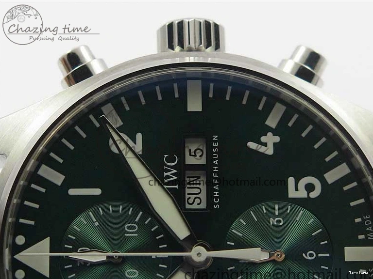 MIROTIME 0321 Pilot Chrono IW377726 ZF 1:1 Best Edition Green Dial on Brown Leather Strap A Trendsetting 7125